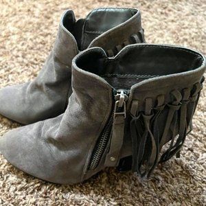 Breckelles ankle boots with fringe, size 7, color is gray
